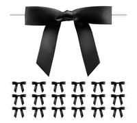 30pcs Black Wine Glass Bow Charms for Parties and Weddings, Elegant | Polyester Decor, DIY Identification Markers, Sturdy Fade Resistant Finish, for Romantic Dinners and Family Gatherings
