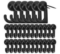 30pcs Black Zinc Alloy Push Pin Hangers for Keys and Posters | Angled Nail Design, round Head Detail, Small Size for Storage, Rental Friendly Hanging