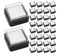 30Pcs Blank Ink Pad Set - 3.3x3.3cm Square, Uninked Quick-Drying Black Foam Pads