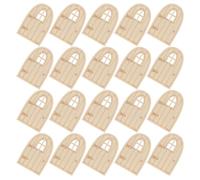 30pcs Blank Wooden Mini Fairy Door with Hollow Arched Window | Lightweight Natural Wood with Smooth Unpainted Surface, for Indoor Potted Plant Displays and Miniature Hobbyists