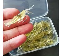 30pcs/Box Silicone imulation Soft Shrimp Bait with Hook Shrimp, Sea Bass, and Bent Mouth Fish Bait