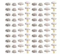 30pcs Brass Press Buttons Metal Garment Fasteners | Smooth Pure Copper Finish, Rust-resistant Closure, Polished Surface, for Crafters, Sewing Enthusiasts and DIY Repairs