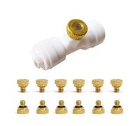 30pcs Brassmisting Nozzles for Outdoor Cooling System, Low Pressuremister Nozzle with 1/4'' Slip-Lock Tees Atomizingmisting Sprayer Fog Nozzles for Garden, Humidification, Landscaping,Dust Control