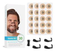 30Pcs Breathing Nasal Strip, Magnetic Nose Strip for Breathing, Anti Snoring Nasal Strips, Nasal Sleep Aid Strips, Anti Snoring Devices for Home, Travel, Business Trip(Black)