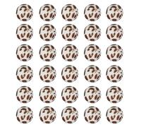 30Pcs Brown Cow Print Silicone Beads 15mm Silicone Focal Beads Silicone Cow Beads Bulk DIY Crafts Loose Spacer Beads Round Rubber Beads for Pens Keychain Bracelet Necklace Lanyard Making