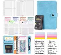 30Pcs Budget Binder With Calculator A6 Leather Money Saving Wallet