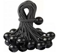 30Pcs Bungee Cord with Ball, 15CM/6Inch Ball Bungee Cords Universal Tie Down Cords for Tarpaulin, Tents, Canopy, Banner, Flag, Trampoline, Camping & Luggage