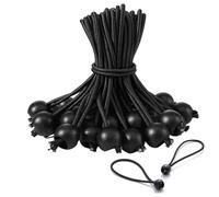 30PCS Bungee Cords with Balls - 4 Inch Heavy Duty Elastic Tie Down Straps - Adjustable Black Ball Bungee Toggles for Tarpaulin Tent Canopy Flag Poles