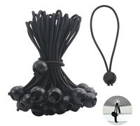 30PCS Bungee Cords with Hooks 4 Inch, Heavy Duty Bungee Cords for Tarpaulins, Bungee Straps for Tents, Banners Pavilions, Elastic Bungee Cords with Balls Alternative, Black Weather Resistant