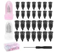 30Pcs Car Tyre Repair Kit, Universal Car Tyre Puncture Repair Kit with Screwdriver, Fast Seal Rubber Nails for Quick Emergency Fix, Portable Tyre Plug Repair Kits for Auto Motorcycle (15 S+15 L)