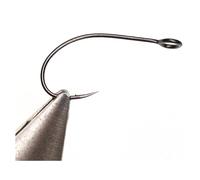 30pcs Carbon Steel Fishing Hook Big Eye Single Fly Hooks for Riverside(10)