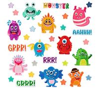 30Pcs Cartoon Monster Iron On Patches Embroidery Applique Patches Stickers Sew On Patches DIY Fabric Repair Patch Sticker Supplies for Kids Clothes Jeans Jackets Shoes Backpacks T Shirt Decor