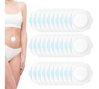 30pcs Castor Oil Belly Button Pack Wrap, 2.76in Self-Adhesive Non-Reusable Highly Absorbent Non-Woven Fabrics Castor Oil Pad Cover Navel Sticker Only Patches No Need Wash(Flower-Shaped Style)