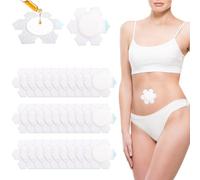 30pcs Castor Oil Belly Button Wrap, Spunlace Cloth Organic Castor Pack Wrap Self-Adhesive Pads Highly Absorbent Compress Patches for Belly Button (Oil Not Included)