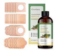 30PCS Castor Oil Pack Caster Wrap Kit Pads Castor Oil Patches Self-Adhesive with 1 Bottle of Caster-OilThree Sizes and Shapes to Choose from Breathable and Skin-Friendly