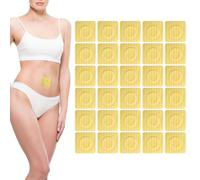 30pcs Castor Oil Pack Wrap for Belly Button, 2.36x2.36in Disposable Self-Adhesive Wrap Pack Pads Stripe Highly Absorbent Organic Cotton Castor Compress Patches No Wash (Oil Not Included)