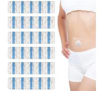30pcs Castor Oil Pack Wrap for Belly Button, Mesh Disposable Castor Oil Belly Button Patches Self-Adhesive Waterproof Highly Absorbent Organic Cotton Compress Patch Pads (Oil Not Included)