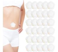 30pcs Castor Oil Pack Wrap for Belly Button, Self-Adhesive Castor Oil Patches Spunlace Cloth Highly Absorbent Castor Oil Belly Button Wrap Pads with Cotton, Oil Not Included (White)