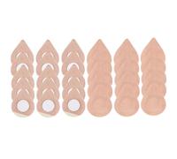 30pcs Castor Oil Pack Wrap for Belly Button, Teardrop Shaped Self-Adhesive Patches Single-Use Breathable Belly Cover Pads, Oil Not Included (Khaki)