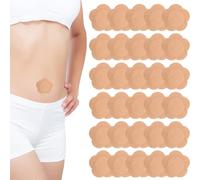 30pcs Castor Oil Pack Wrap Kit for Belly Button, Self-Adhesive Patches Cover Patch Organic Disposable Spunlace Cloth Highly Absorbent Pad with Cotton, Oil Not Included (Skin Color)