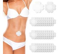 30pcs Castor Oil Patches, Four-Leaf Clover Self Adhesive Organic Castor Oil Pack Wrap Pads for Belly Button Breathable Home Travel Yoga Exercise Supplies(Cotton Core Included)