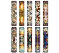 30PCS Catholic Magnetic Bookmarks Set, Stained Glass Christian Bible Bookmarks with Jesus Mary Cross Saints, Religious Magnetic Page Markers for Bible Reading Church Gifts