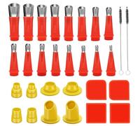 30Pcs Caulking Finisher Kit, 16Pcs Caulking Nozzle Tips Reusable Caulking Nozzle Coating Caulking Tool Kit with 8 Connector Caulking Guns and 4 Grout Scraper 2 Brush for Bathroom Doors Windows