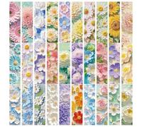 30PCS Children's Bookmarks, Bookmark Clips, Markings for Teachers, Students, Book Lovers, School Home Office Supplies Dogs Capybara Fruit Flowers (Flowers)