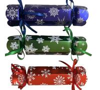 30pcs Christmas Cracker Candy Paper Boxes,Metallic Foil Red Green Blue DIY Christmas Crackers Bulk,Make Your Own Xmax Crackers Kit,Luxury Cracker Boxes with Hats Joke Cards for Xmax Cracker Gift