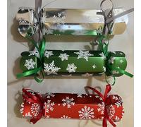 30pcs Christmas Cracker Candy Paper Boxes,Metallic Foil Red Green Silver DIY Christmas Crackers Bulk,Make Your Own Xmax Crackers Kit,Luxury Cracker Boxes with Hats Joke Cards for Xmax Cracker Gift