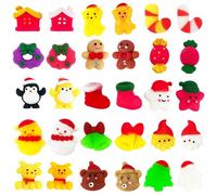 30Pcs Christmas Mochi Squishy Toys,Mini Kawaii Moji Squishies ,Xmas Party Favors for Kids,Cute Squeeze Toy for Christmas Stocking Fillers,Advent Calendar Fillers,Class Prizes, Xmas Party Bag Fillers