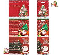 30pcs Christmas Party Gift Bags for Kids' Xmas & Birthday, Plastic Small Gift Bags with Handle for Candy, Sweets & Party Favors