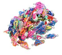 30pcs Clay Slipper Ornament Pendant Bracelet Necklace Accessories Set | Mixed Colours, Clay Material, Room Decor and Tree Decoration, Craft Charm Parts Random Color