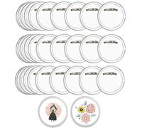 30PCS Clear Acrylic Pin Button Badges Kit - DIY Craft Button Pins for Kids, Customisable Blank Badges for Children's Paper Crafts, Party Favours, School Projects & Home Decoration (Transparent )