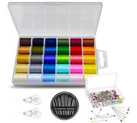30pcs Color Cotton Sewings Threads Set, Portable SewingAccessories Needle and Thread Kit, Sewing Accessories Sewing Kit with Box 45 M / 50 Yds Each Roll Needle (Threaders+sewings Machine Threads)