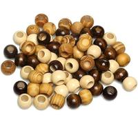 30Pcs Colorful Large Wooden Spacer Beads Wooden Macrame Quality Hole Wood Beads with 10mm Large Hole Round Loose for Making Hair DIY Craft Decor, 3Color Decor,Beading Jewelry Making