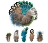 30pcs Craft Feather Decorations, Natural Craft Feathers in Assorted Colours, Peacock and Pheasant Feathers Bulk Set for DIY Crafts Jewellery Wedding Party Decorations and Parade Supplies