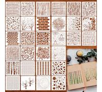30Pcs Craft Texture Painting Templates, Small Stencils for Crafts Reusable for DIY Art Projects, Wood Wall