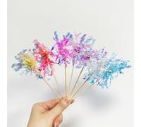 30PCS Cupcake Toppers, Sparkle Blue and Purple Foil Firework Cake Toppers for Christmas Party Birthday Wedding Ceremony