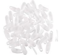 30PCS Curtain Track Glider Hooks Plastic Curtain Rail Track Slider White Drape Rail Track Hooks Accessories for Window Door and Shower Curtain