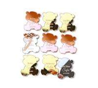 30Pcs Custom Baptism Gift Tags, Personalized Acrylic Bear Name Mi Bautizo Favor Tags for Baby Shower, First Communion, Birthday