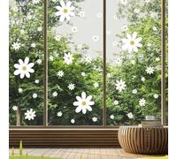 30pcs Cute Flowers Wall Sticker, Daisy Wall Decal Flower Vinyl Waterproof Daisy Wall Stickers Peel and Stick for Kids Nursery Playroom Bedroom Living Room Wall Decor