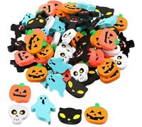 30Pcs Cute Halloween Mini Erasers Multi-Purpose Pumpkin Ghost Skull Bat