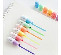 30PCS Cute Marker Pen Mini Pill Shaped Point Pen Highlighter for School Office Supplie Gift Writing Stationery,6Colors(Each Color 5PCS)