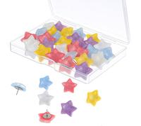 30pcs Cute Push Pins, Colorful Star-Shaped Thumb Tacks, Decorative Push Pins, Bulletin Board Tacks for Map, Office, Photo Wall, Cork Board