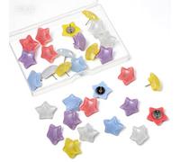 30Pcs Cute Star Push Pins, Star-Shaped Multi-Color Push Pins, Decorative Thumb Tacks for Bulletin Board, Office, Home, and School Decor, Vibrant and Durable