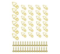 30pcs D Rings Picture Hanging,Picture Photo Frame Hanging Hooks,Small Photo Frame Hooks Hangers,Triangle Rings Picture Hanging Holder Canvas Hook Wall Bracket for Photo Frame Paintings Artwork(Gold)