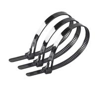 30PCS Detachable Nylon Strap White 5mm 8mm Reusable Plastic Self Locking Retractable Zipper Fixed Black(5x300mm (30PCS))