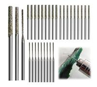 30Pcs Diamond Drill Bit Set 2.35mm Shank 1.0/2.0/2.5mm Tip 80 Grit,Diamond Tipped Drill Bits for Rotary Tool,Bits for Sea Glass,Ceramic Tile,Stone,Granite,Jewelry Making