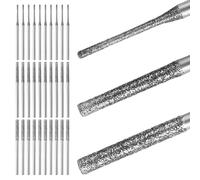 30pcs Diamond Drill Bits Set, 1/2/2.5mm 150 Grit Diamond Tip Drill Bits Micro for Drilling Grinding Sea Glass Ceramic Stone Granite Jewelry Making Accessories, Compatible with Dremel Rotary Tools